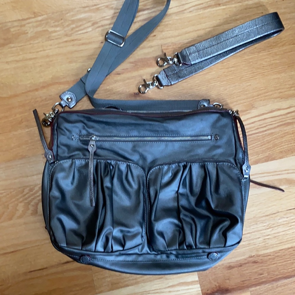 MZ Wallace bag. Silver metallic with silver hardware.